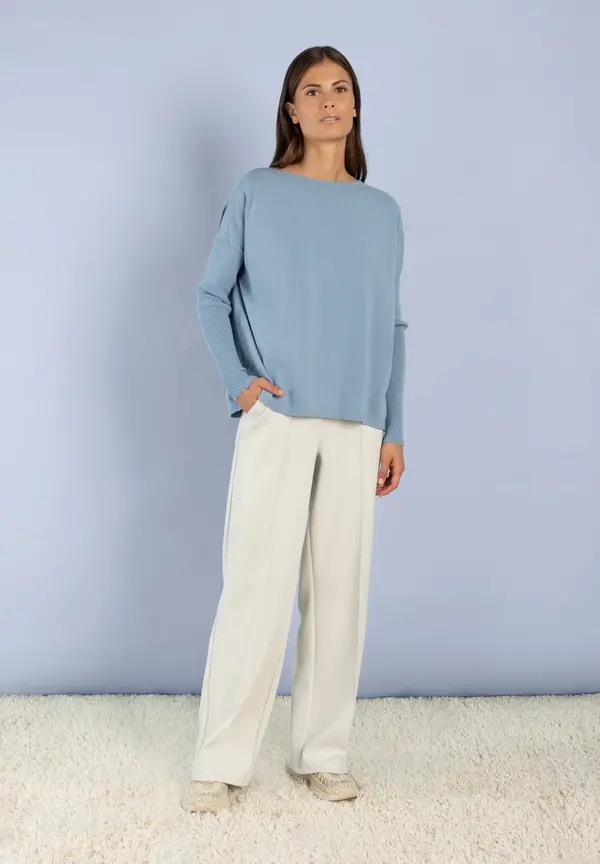 More & More Pullover, hellblau 50% Rabatt mit kostenlosem Versand