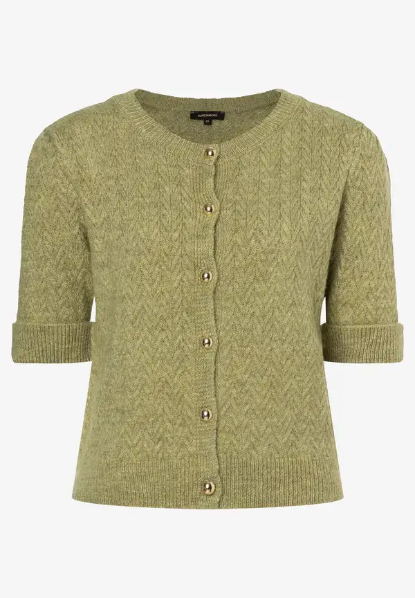 More & More Cardigan, Kurzarm, soft moss green Clearance-Verkauf