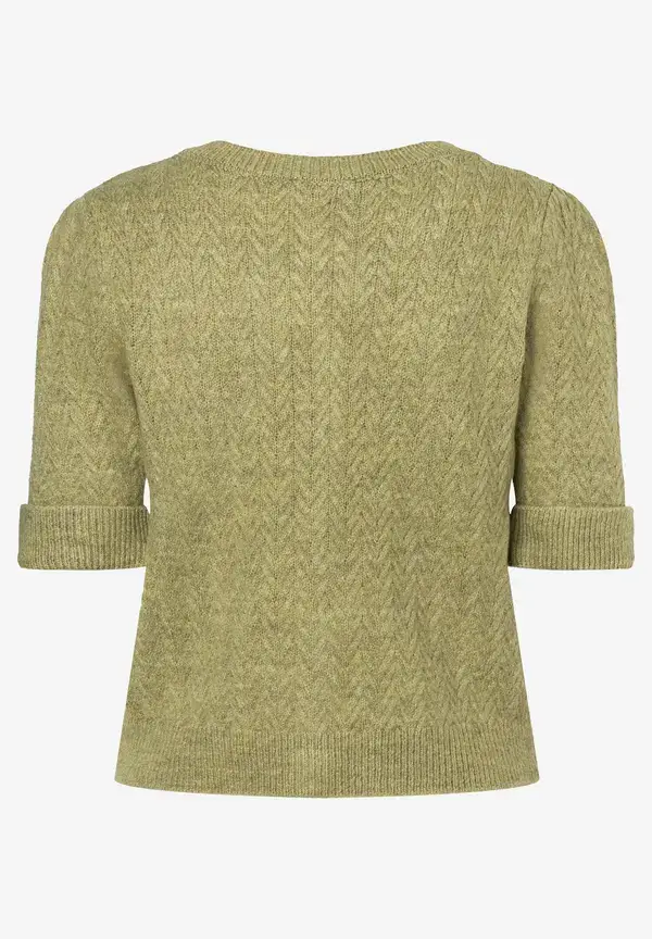 More & More Cardigan, Kurzarm, soft moss green Clearance-Verkauf