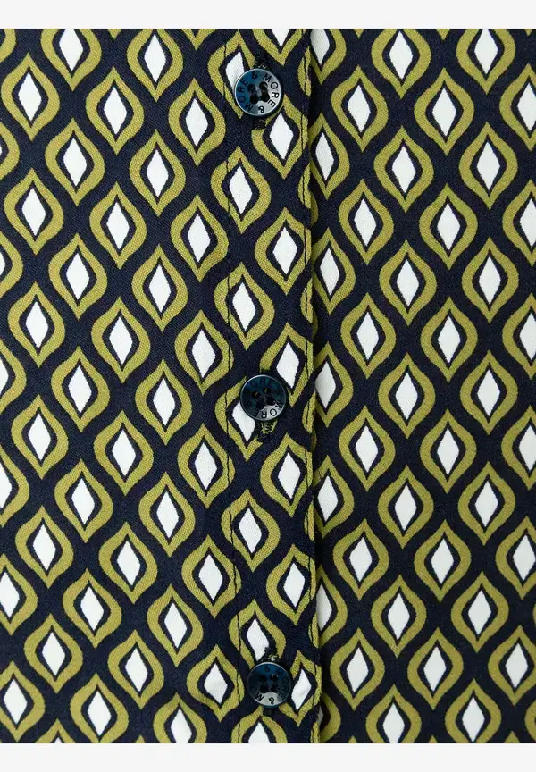 More & More Printbluse, grün/ecru/marine Fabrikladen
