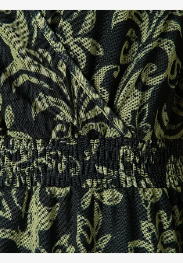 More & More Meshkleid, Paisleyprint, marine/grün Im Verkauf