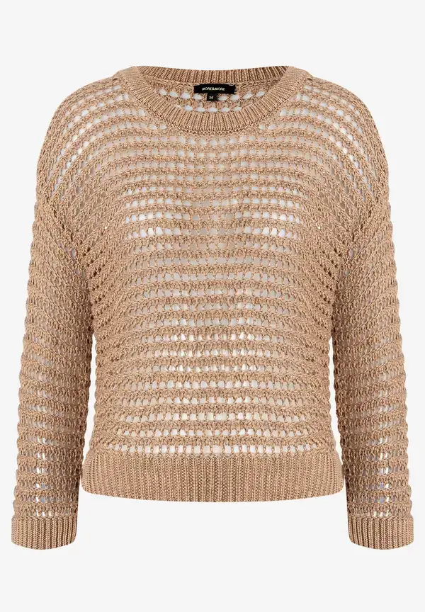 More & More Ajour Pullover, soft toffee, Sommer-Kollektion Günstiger Verkauf