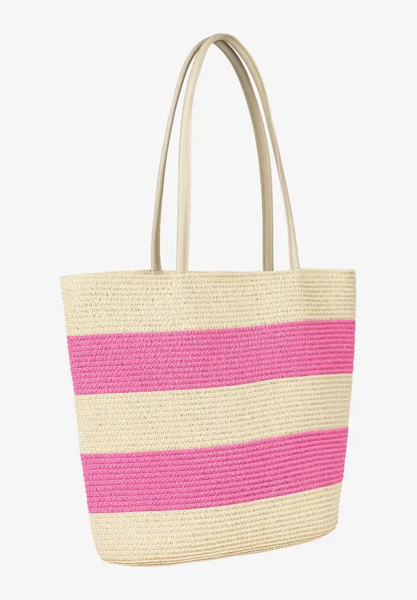 More & More Strohtasche, pink/sand, Sommer-Kollektion Exklusivangebot