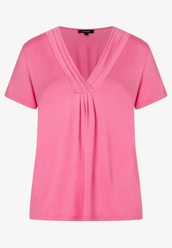 More & More T-Shirt mit V-Ausschnitt, sorbet pink, Sommer-Kollektion Osterangebot