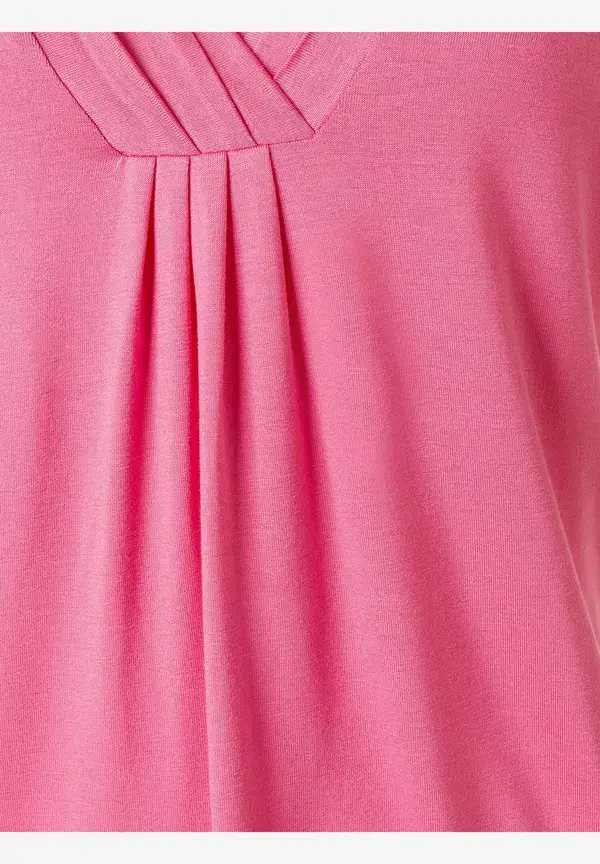 More & More T-Shirt mit V-Ausschnitt, sorbet pink, Sommer-Kollektion Osterangebot