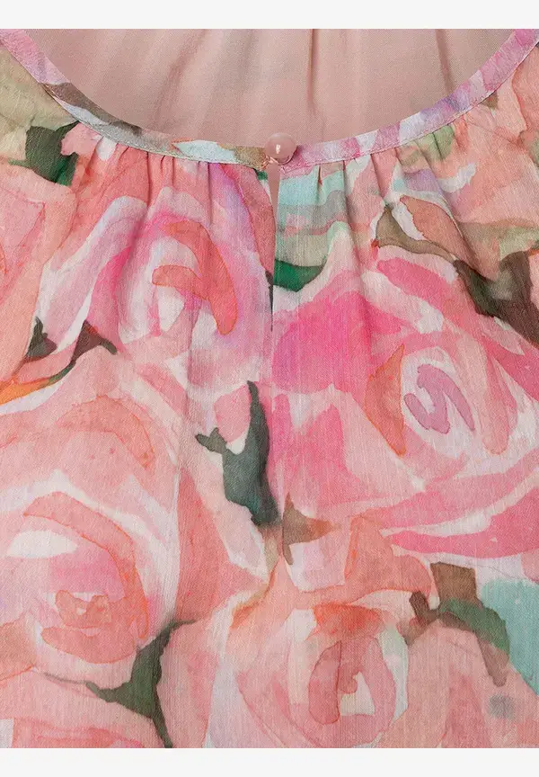 More & More Chiffonbluse, Rosenprint, Sommer-Kollektion Vatertagsangebot