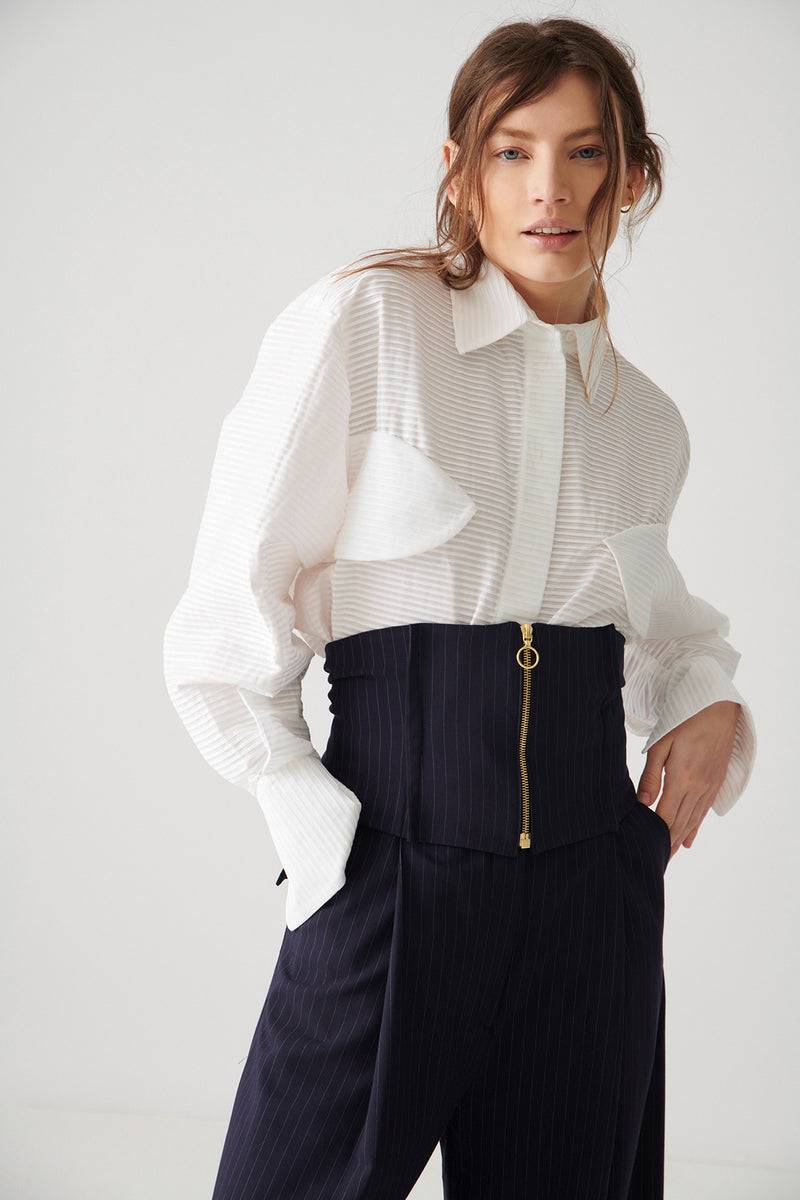 Mykke Hofmann Cotton Plissée Blouse Lon Letzte 2 Tage