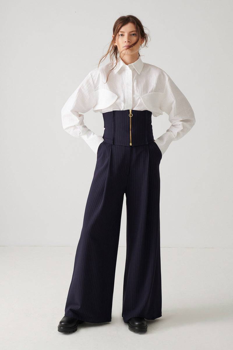 Mykke Hofmann Cotton Plissée Blouse Lon Letzte 2 Tage