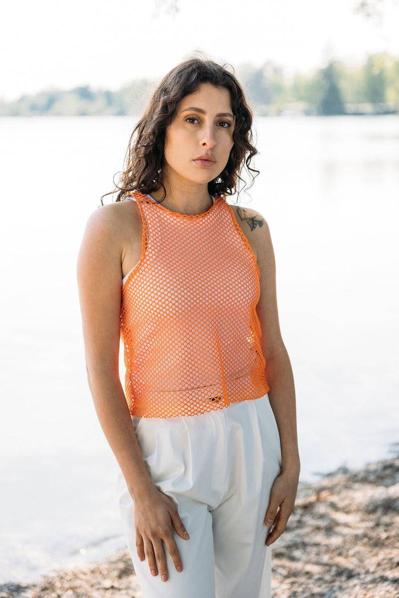 Mykke Hofmann Baumwoll-Mesh-Top Tila Sonderangebot der Fabrik