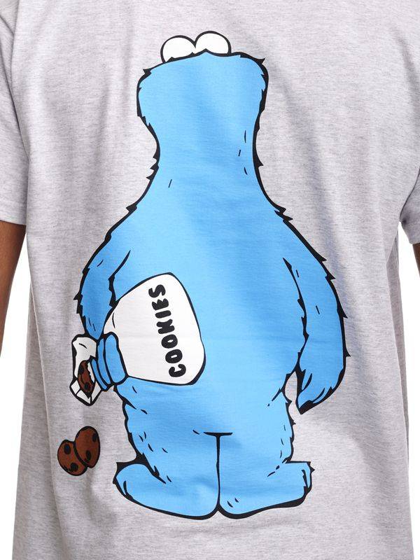 ﻿Nastrovje Potsdam Sesamstrasse Cookie Thief Herren T-Shirt grau meliert Super Sparpreis