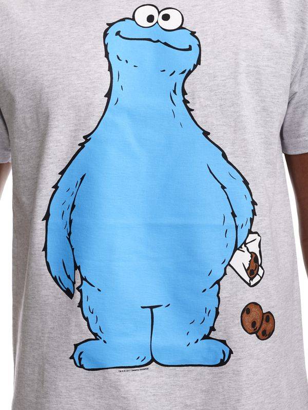 ﻿Nastrovje Potsdam Sesamstrasse Cookie Thief Herren T-Shirt grau meliert Super Sparpreis