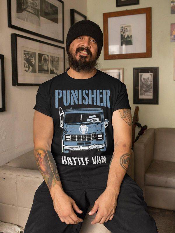 Nastrovje Potsdam The Punisher Battle Van II Herren T-Shirt schwarz Nur für heute