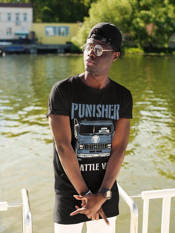 Nastrovje Potsdam The Punisher Battle Van II Herren T-Shirt schwarz Nur für heute