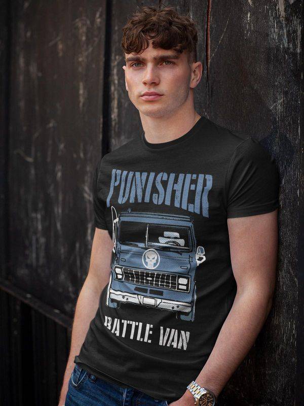 Nastrovje Potsdam The Punisher Battle Van II Herren T-Shirt schwarz Nur für heute