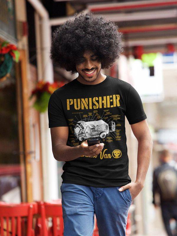 Nastrovje Potsdam The Punisher Battle Van Herren T-Shirt schwarz Sonderangebot der Fabrik