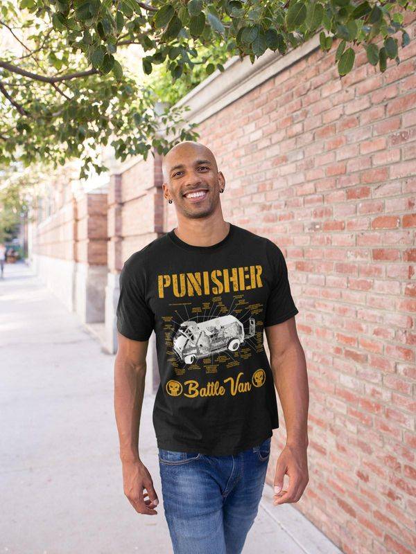Nastrovje Potsdam The Punisher Battle Van Herren T-Shirt schwarz Sonderangebot der Fabrik