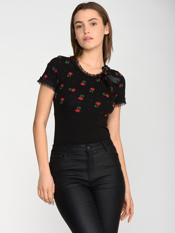 Nastrovje Potsdam Pussy Deluxe Bow On Cherries Shirt female schwarz/allover Versandkostenfrei