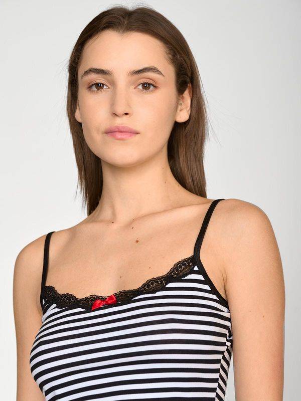 Nastrovje Potsdam Pussy Deluxe Stripey Classic Top female schwarz/weiß Flash Sale