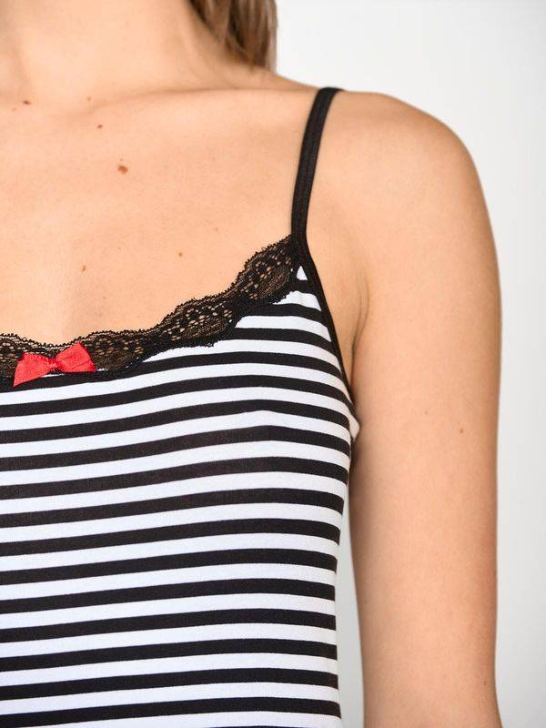 Nastrovje Potsdam Pussy Deluxe Stripey Classic Top female schwarz/weiß Flash Sale
