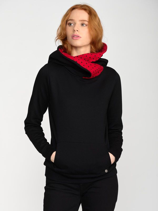 Nastrovje Potsdam Pussy Deluxe Black Dotties On Red Hoodie Damen Schalkragenpullover schwarz/allover Exklusivangebot
