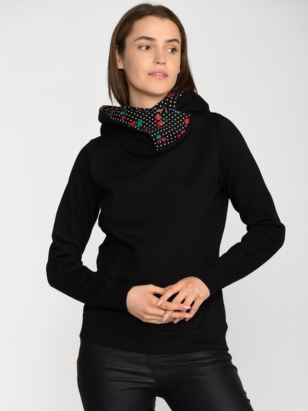 Nastrovje Potsdam Pussy Deluxe Special Cherries Shawl Hoodie Damen Kapuzenpullover schwarz/allover Preisnachlass