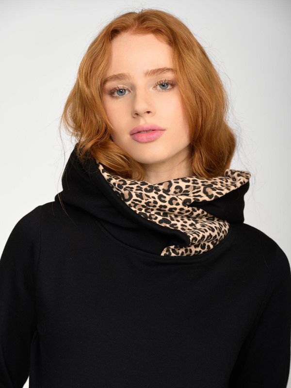 Nastrovje Potsdam Pussy Deluxe Special Leo Shawl Hoodie Damen Kapuzenpullover schwarz/allover Saisonschlussverkauf
