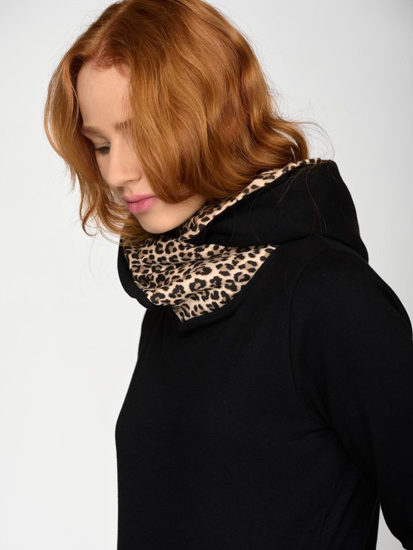 Nastrovje Potsdam Pussy Deluxe Special Leo Shawl Hoodie Damen Kapuzenpullover schwarz/allover Saisonschlussverkauf