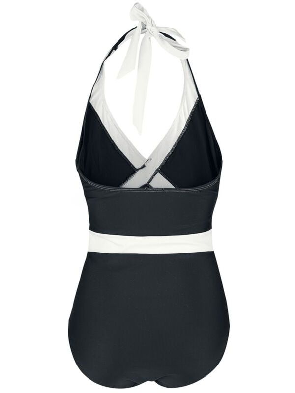 Nastrovje Potsdam Pussy Deluxe Criss Cross Damen Badeanzug schwarz/weiß Valentinstagsangebot