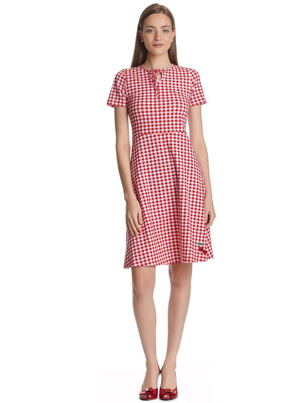 Nastrovje Potsdam Pussy Deluxe Back to 1955 Red Plaid Damen A-Linien-Kleid rot allover Top Angebot