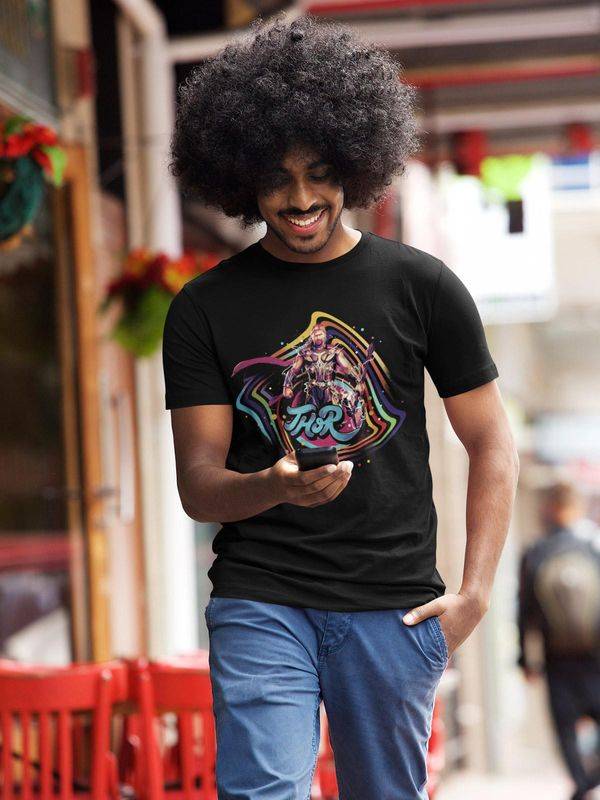 Nastrovje Potsdam Thor Retro Print Herren T-Shirt schwarz Saisonale Angebote