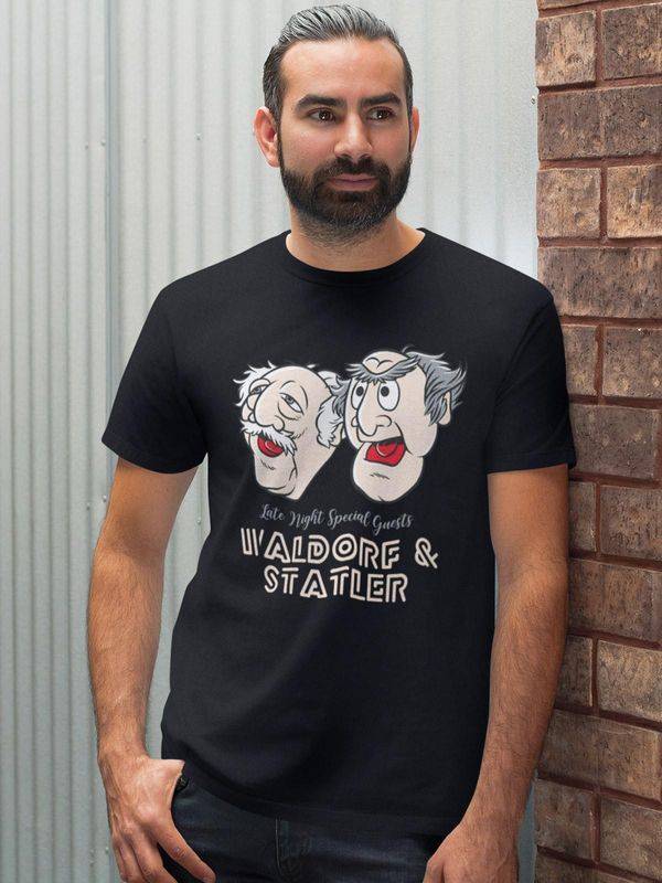 Nastrovje Potsdam The Muppets Late Night Waldorf & Statler Herren T-Shirt schwarz Räumungsverkauf