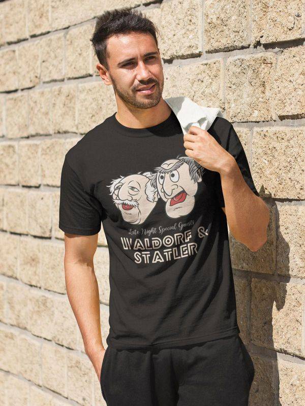 Nastrovje Potsdam The Muppets Late Night Waldorf & Statler Herren T-Shirt schwarz Räumungsverkauf