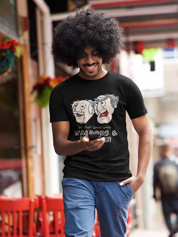 Nastrovje Potsdam The Muppets Late Night Waldorf & Statler Herren T-Shirt schwarz Räumungsverkauf
