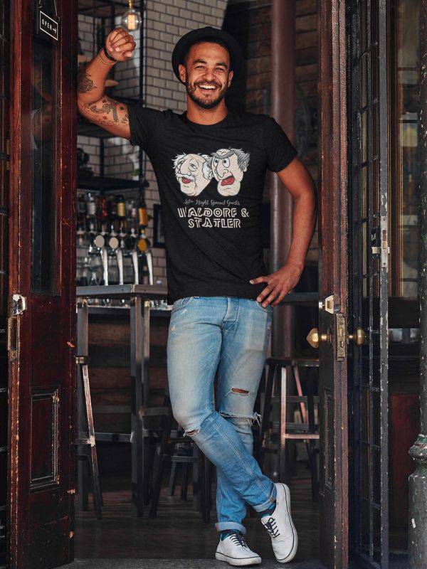Nastrovje Potsdam The Muppets Late Night Waldorf & Statler Herren T-Shirt schwarz Räumungsverkauf