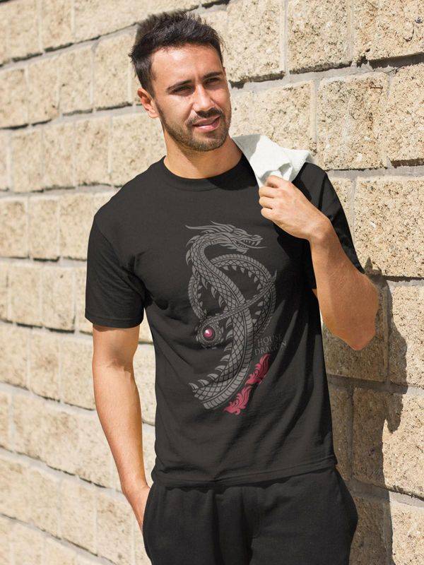 Nastrovje Potsdam House of the dragon Logo Herren T-Shirt schwarz Kauf eins, bekomm eins gratis
