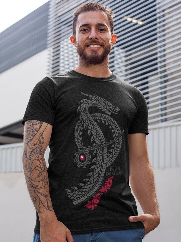 Nastrovje Potsdam House of the dragon Logo Herren T-Shirt schwarz Kauf eins, bekomm eins gratis
