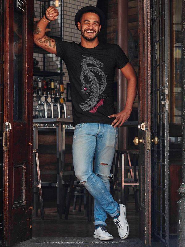 Nastrovje Potsdam House of the dragon Logo Herren T-Shirt schwarz Kauf eins, bekomm eins gratis