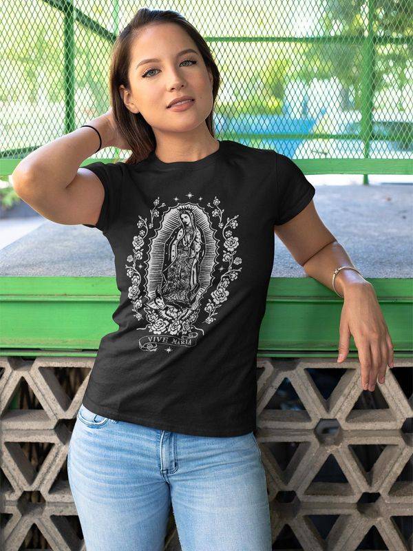 Nastrovje Potsdam Vive Maria Holy Virgin Damen T-Shirt schwarz Bis zu 55% Rabatt