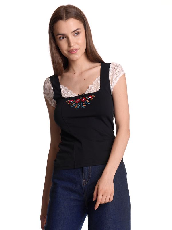 Nastrovje Potsdam Vive Maria Meadow Kiss Damen Spitzentop schwarz/creme Nur noch ein Tag übrig