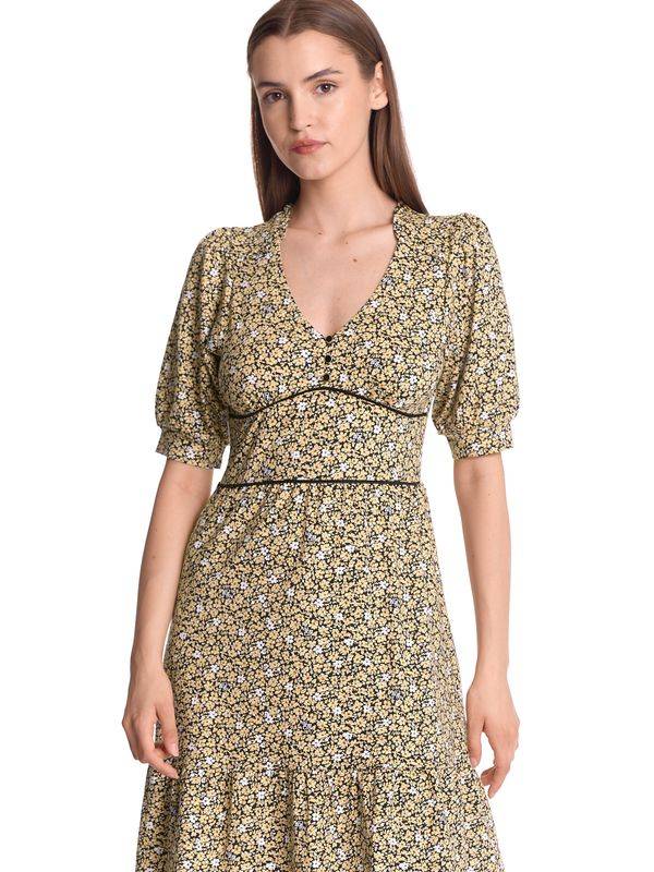 Nastrovje Potsdam Vive Maria Golden Flower Damen A-Linien-Kleid dunkelgelb allover Black Friday Preise
