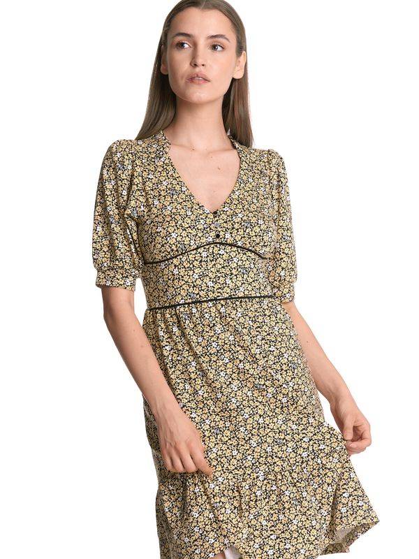 Nastrovje Potsdam Vive Maria Golden Flower Damen A-Linien-Kleid dunkelgelb allover Black Friday Preise