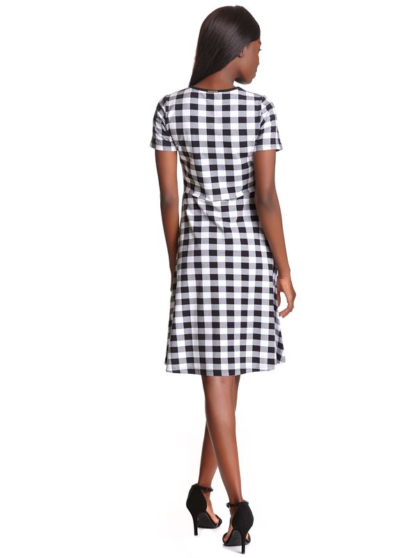 Nastrovje Potsdam Pussy Deluxe Back to 1955 black Checkered Damen A-Linien-Kleid schwarz allover Online