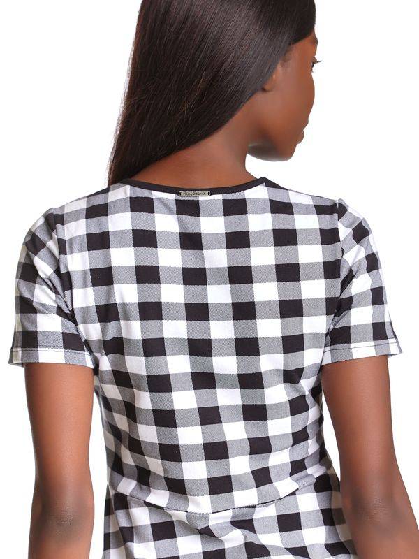 Nastrovje Potsdam Pussy Deluxe Back to 1955 black Checkered Damen A-Linien-Kleid schwarz allover Online