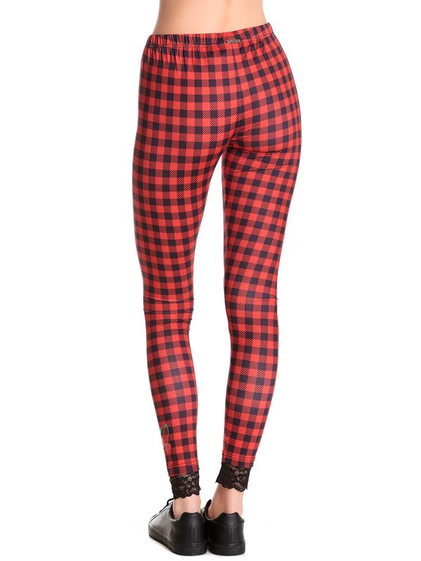Nastrovje Potsdam Pussy Deluxe Red Checkered Damen Leggings rot allover Verkauf