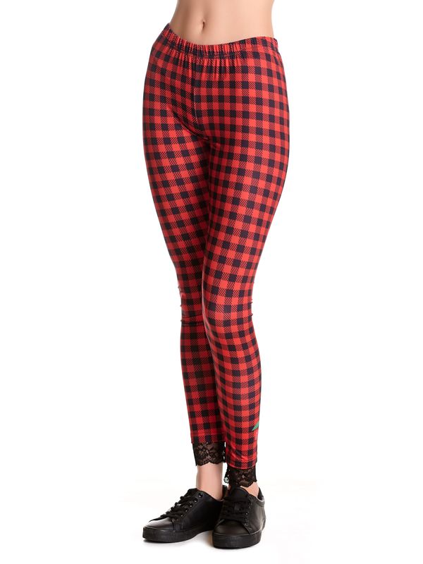 Nastrovje Potsdam Pussy Deluxe Red Checkered Damen Leggings rot allover Verkauf
