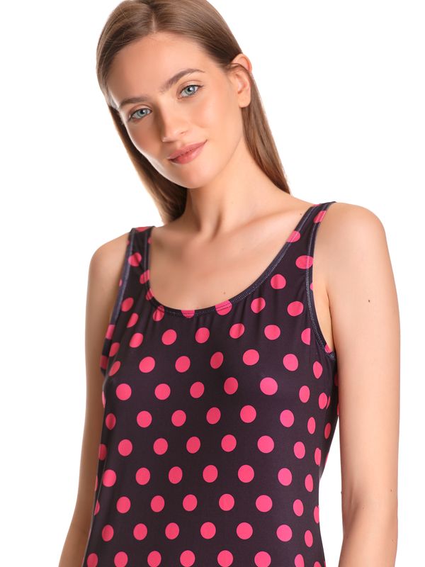 Nastrovje Potsdam Pussy Deluxe Classic Pink Dotties Damen Strandkleid schwarz allover Fabrikverkauf