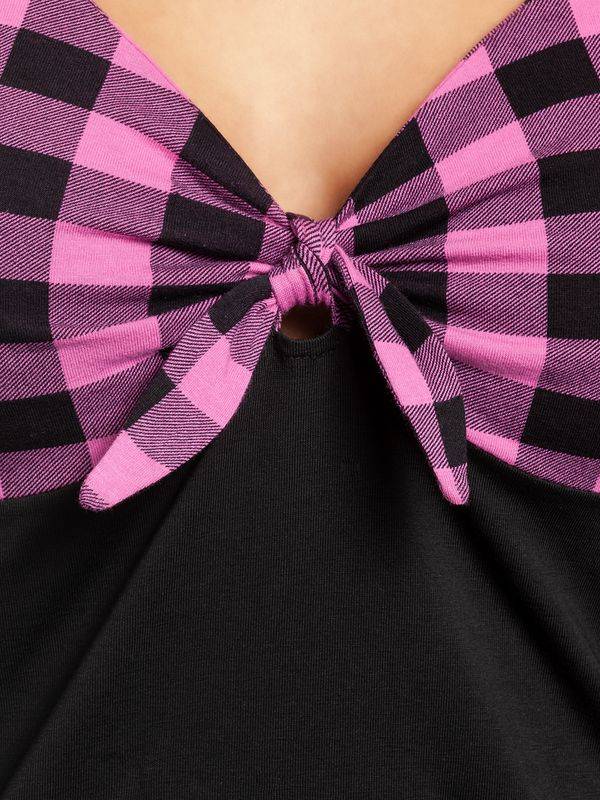 Nastrovje Potsdam Pussy Deluxe Pink Checkered Damen T-Shirt schwarz/lightpink Blitzverkäufe