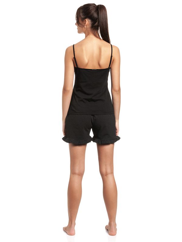 Nastrovje Potsdam Pussy Deluxe Dotties Damen Pyjama schwarz allover Sonderangebot