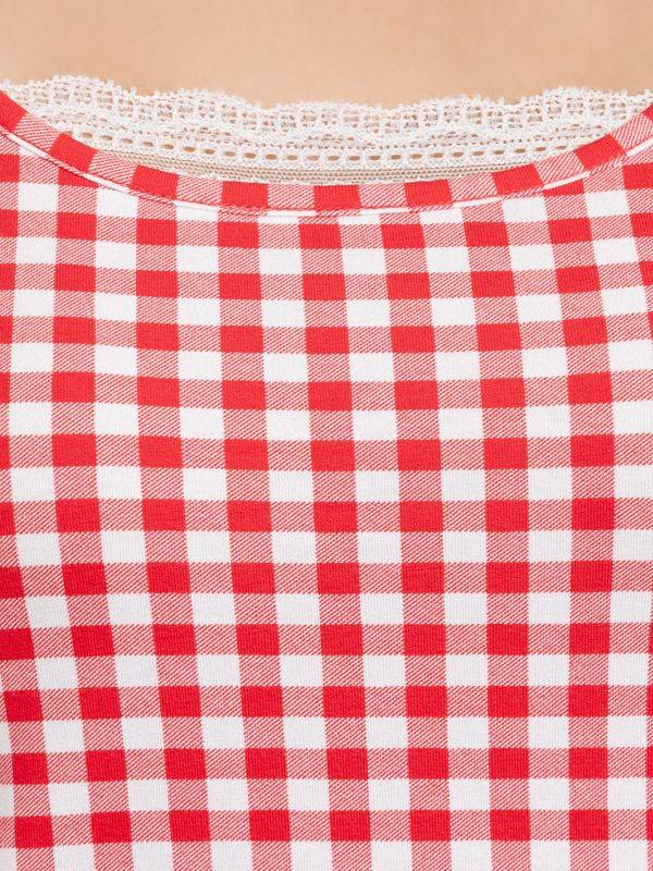 Nastrovje Potsdam Pussy Deluxe Red Plaid Damen Pyjama rot allover Günstig kaufen
