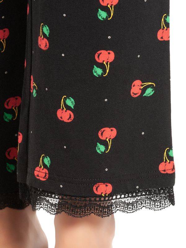 Nastrovje Potsdam Pussy Deluxe Cherries Damen Schlafhose schwarz allover Versandkostenfrei